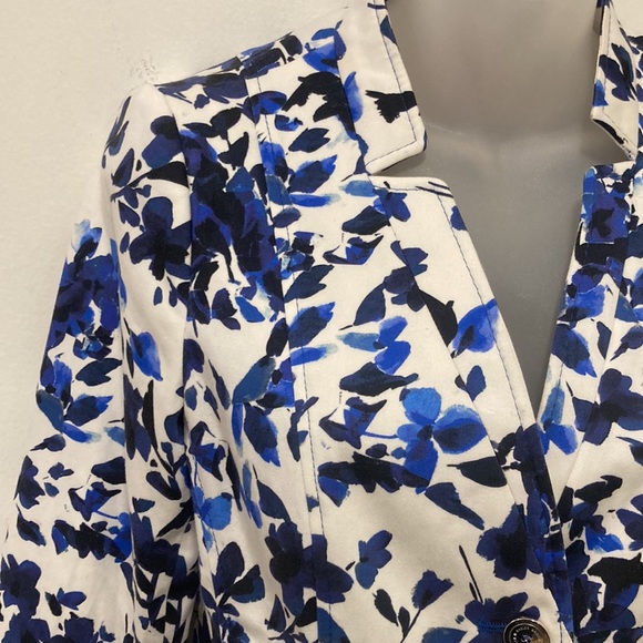 BASLER Ladies Blue & White Cotton Button Jacket in Size 36 - Picture 7 of 7